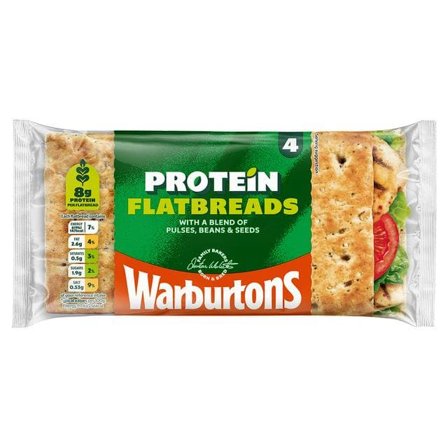 Warburtons Protein Flatbreads x4 - gallery image 1