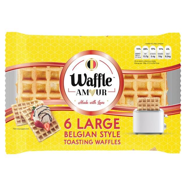 Waffle Amour Large Belgian Style Toasting Waffles 6x41.67g - gallery image 1