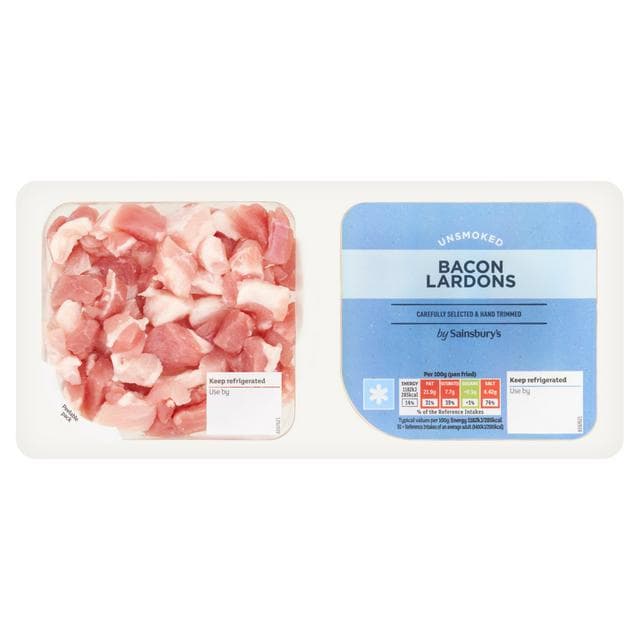 Sainsbury's Unsmoked Bacon Lardons 2x125g - gallery image 1