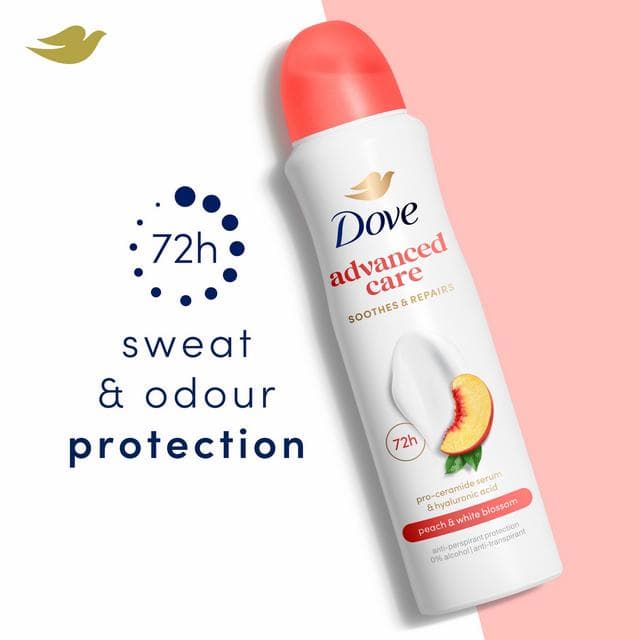 Dove Advanced Care Go Fresh Anti Perspirant Deodorant Peach & White Blossom 200ml - gallery image 2