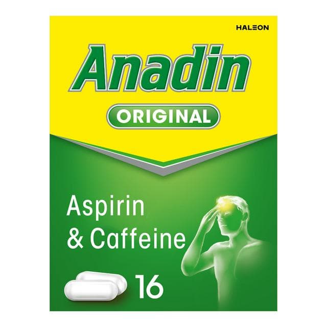 Anadin Original Aspirin & Caffeine Pain Relief Tablets x16 - gallery image 1