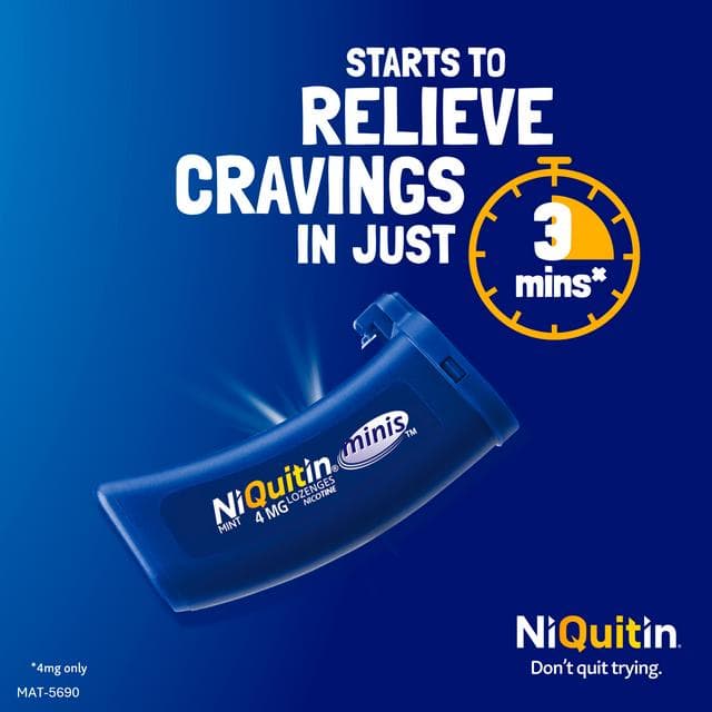 NiQuitin Minis Mint Nicotine Lozenges Reduce & Quit Smoking Aid x100 4mg - gallery image 4