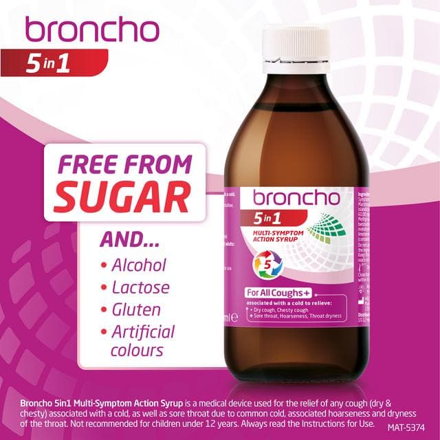 Broncho 5 In 1 Multi Symptom Action Cough Syrup 120ml - gallery image 5