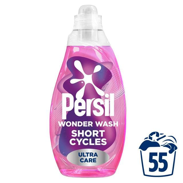 Persil Wonder Wash Bio Liquid Detergent Ultra Care Speed Clean Quick Wash 55 Washes 1.485L - gallery image 1