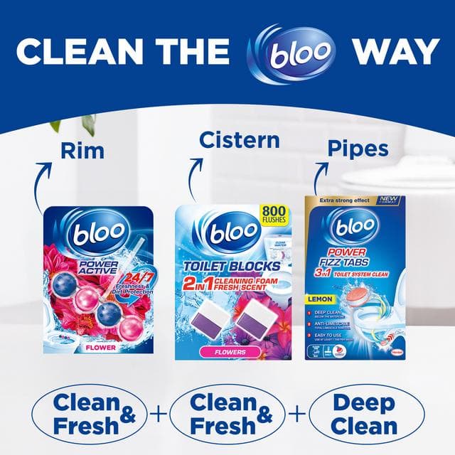 Bloo Power Active Flowers Toilet Rim Block 50g - gallery image 6