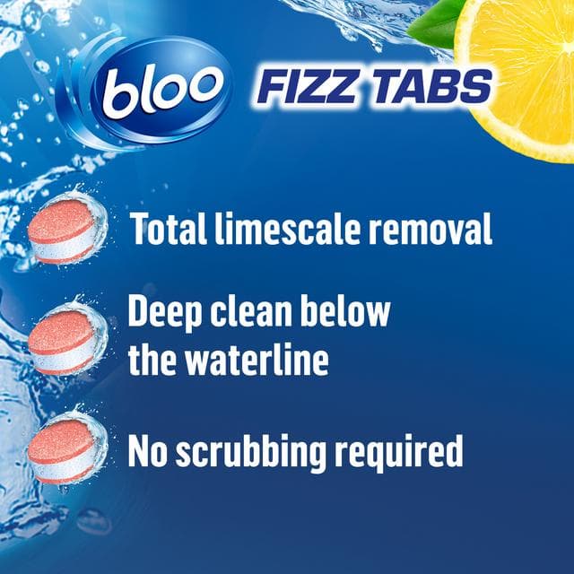 Bloo Power Anti Limescale Toilet Fizz Tabs Lemon 8x22.5g - gallery image 2