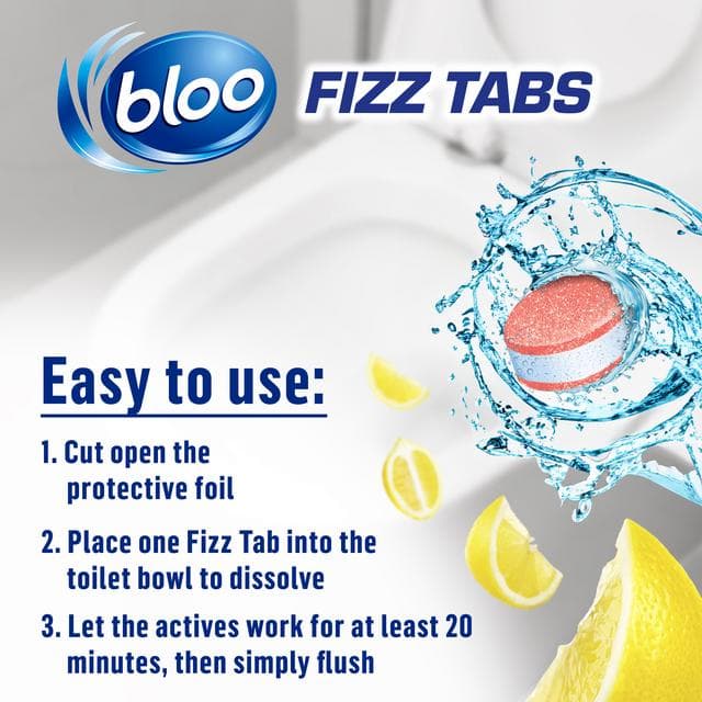 Bloo Power Anti Limescale Toilet Fizz Tabs Lemon 8x22.5g - gallery image 4
