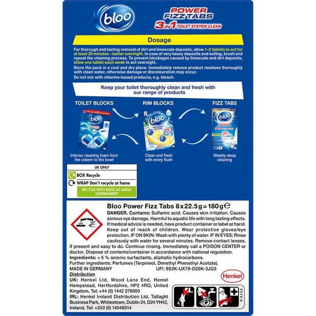 Bloo Power Anti Limescale Toilet Fizz Tabs Lemon 8x22.5g - gallery image 6