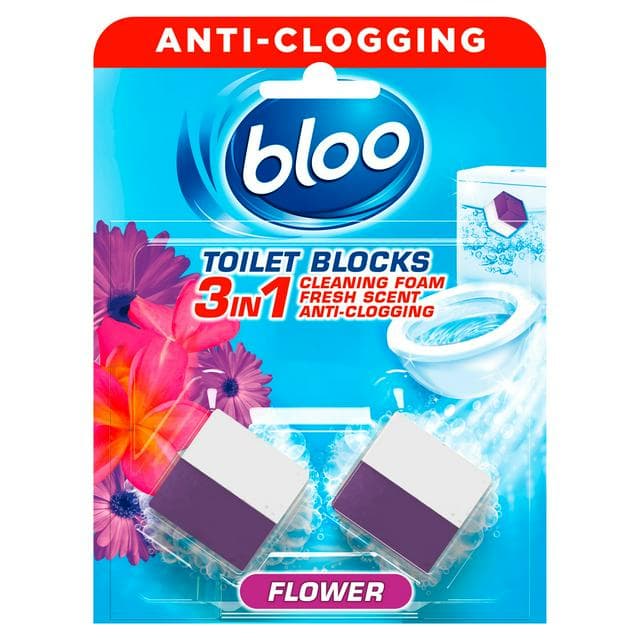 Bloo In Cistern Toilet Blocks Flowers 2x50g - gallery image 1
