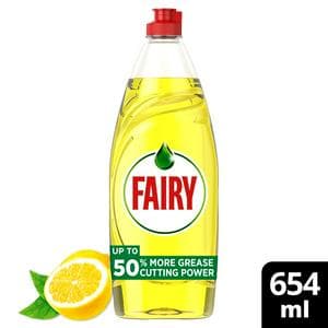 Fairy Lemon Washing Up Liquid with Lift Action 654ml