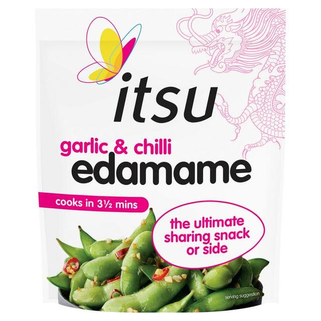 itsu 300g Garlic & Chilli Tumbled Edamame - gallery image 1