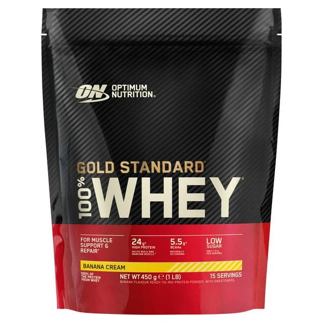 Optimum Nutrition 100% Gold Standard Whey Banana Cream 450g - gallery image 1