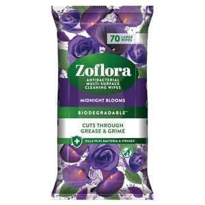 Zoflora Antibacterial Large Multi Surface Cleaning Wipes Midnight Blooms x70