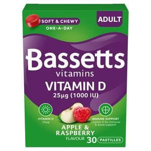 Bassetts Vitamins Vitamin D Apple & Raspberry Flavour Pastilles Adult x30
