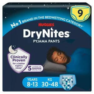 Huggies DryNites Bedwetting Pyjama Nappy Pants Boy Age 8-13 x9