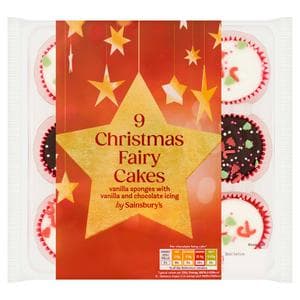 Sainsbury's 9 x Christmas Fairy Cakes 197g
