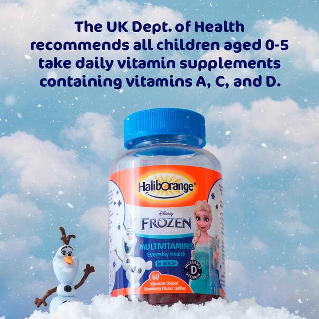 Haliborange Disney Frozen Multivitamins 60 Character Shaped Strawberry Flavour Softies for Kids 3+ - gallery image 2