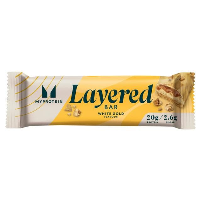Myprotein White Gold Flavour Layered Protein Bar 60g - gallery image 1