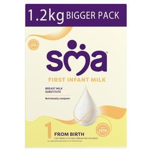 SMA First Infant Baby Milk Powder Formula from birth 1.2kg (2x600g)