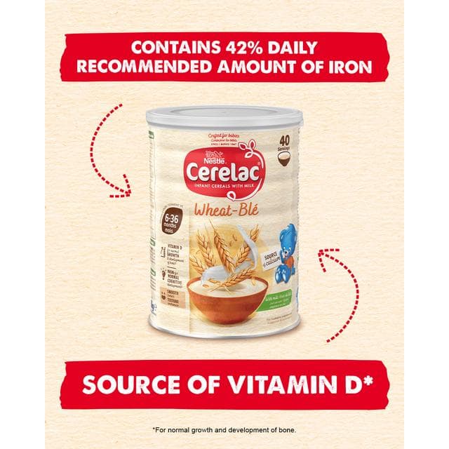Cerelac Infant Baby Cereals with Milk Wheat 6 Months+ 1kg - gallery image 3