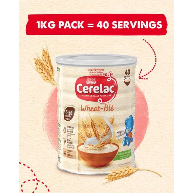 Cerelac Infant Baby Cereals with Milk Wheat 6 Months+ 1kg - gallery image 4