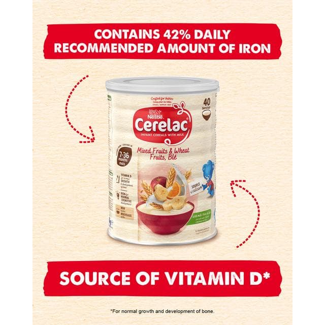 Cerelac Infant Baby Cereals with Milk Mixed Fruits & Wheat 7+ Months 1kg - gallery image 2