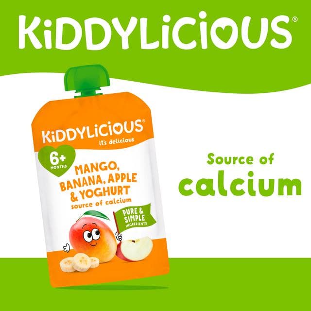 Kiddylicious Mango, Banana, Apple & Yoghurt Pouch Baby Food 100g - gallery image 2