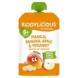 Kiddylicious Mango, Banana, Apple & Yoghurt Pouch Baby Food 100g