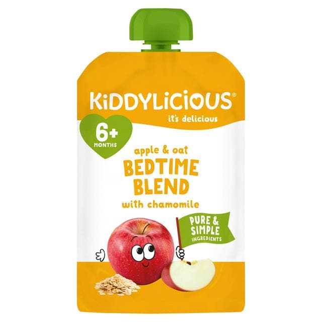 Kiddylicious Apple & Oat Bedtime Blend with Chamomile Pouch Baby Food 100g - gallery image 1