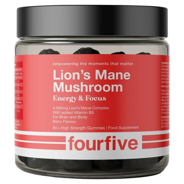 Fourfive Energy & Focus Lion's Mane Mushroom Berry Flavour Food Supplement Gummies x60 - gallery image 1
