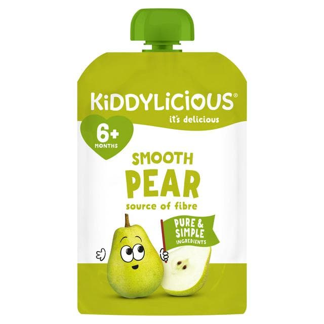 Kiddylicious Smooth Pear Pouch Baby Food 100g - gallery image 1