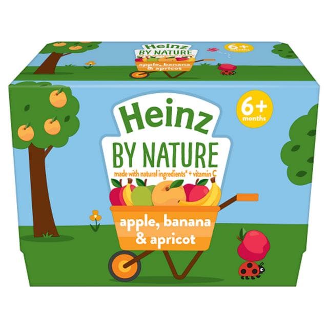 Heinz By Nature Apple Banana & Apricot 6+ Months 4x100g - gallery image 2