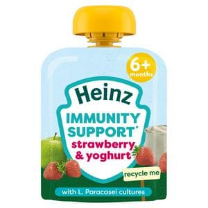 Heinz Baby Food Strawberry & Yoghurt Immunity Support Fruit 6+ Months Pouch 85g