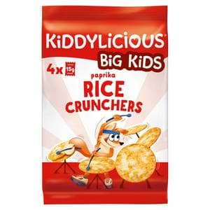 Kiddylicious Paprika Rice Crunchers Kids Snacks 4x15g