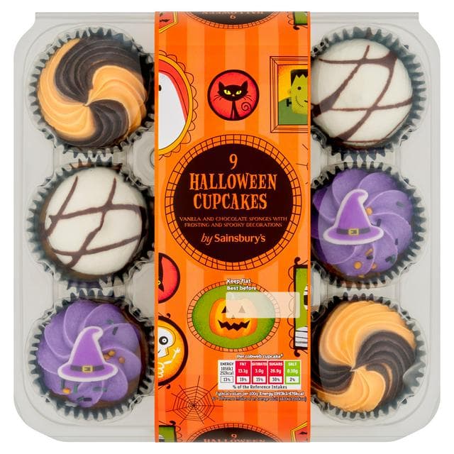 Sainsbury's 9 x Halloween Cupcakes 457g - gallery image 1