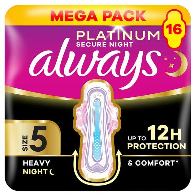Always Platinum Secure Night Sanitary Towel x16 - gallery image 1