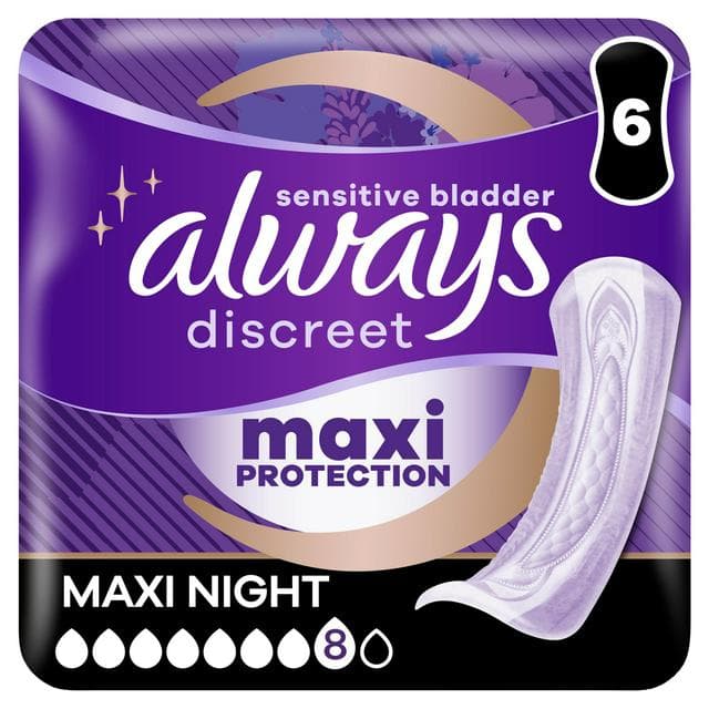 Always Discreet Ultimate Night Incontinence Pads x6 - gallery image 1