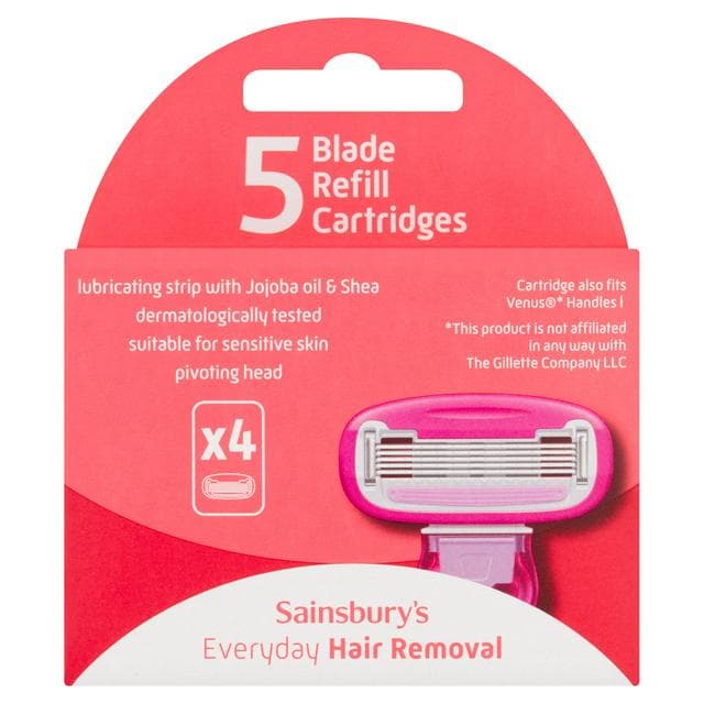Sainsbury's Everyday Hair Removal 5 Blade Refill Cartridges x4 - gallery image 1