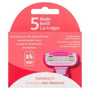 Sainsbury's Everyday Hair Removal 5 Blade Refill Cartridges x4