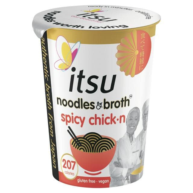 itsu 64g Spicy Chicken Instant Noodles & Broth Pot - gallery image 1