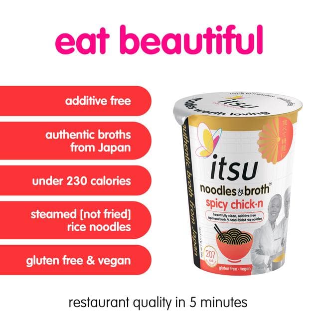 itsu 64g Spicy Chicken Instant Noodles & Broth Pot - gallery image 2