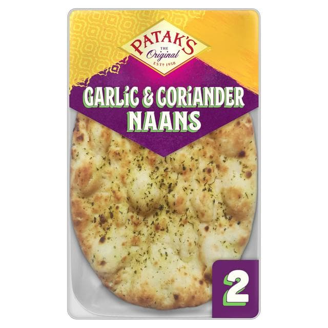 Patak's Garlic & Coriander Naan Breads x2 - gallery image 1