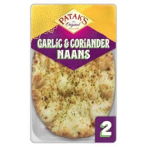 Patak's Indian 2 x Garlic & Coriander Naan Breads