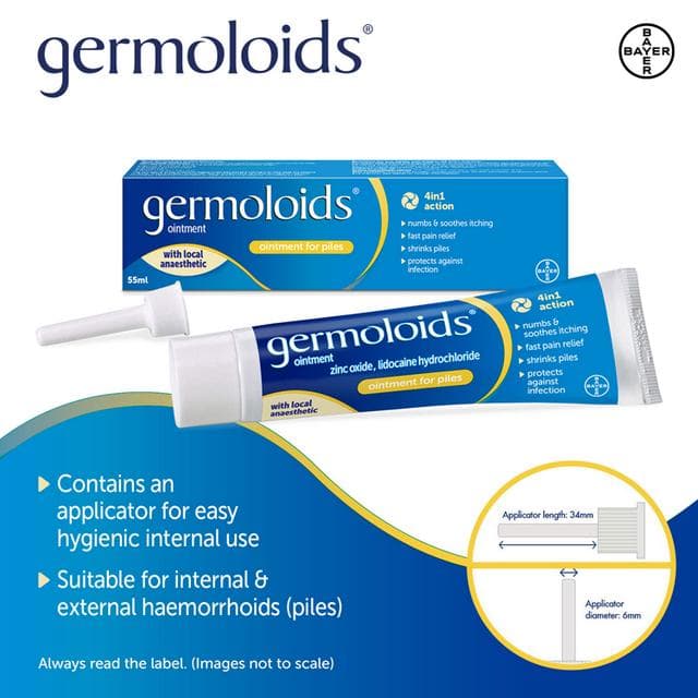 Germoloids Triple Action Haemorrhoids Piles Ointment 55ml - gallery image 3
