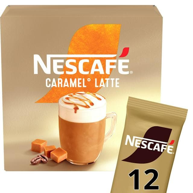 Nescafé Caramel Latte Instant Coffee Sachets 12x17g - gallery image 1