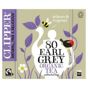 Clipper Fairtrade Bags of Our Organic Earl Grey Tea Unbleached Bags x80 200g