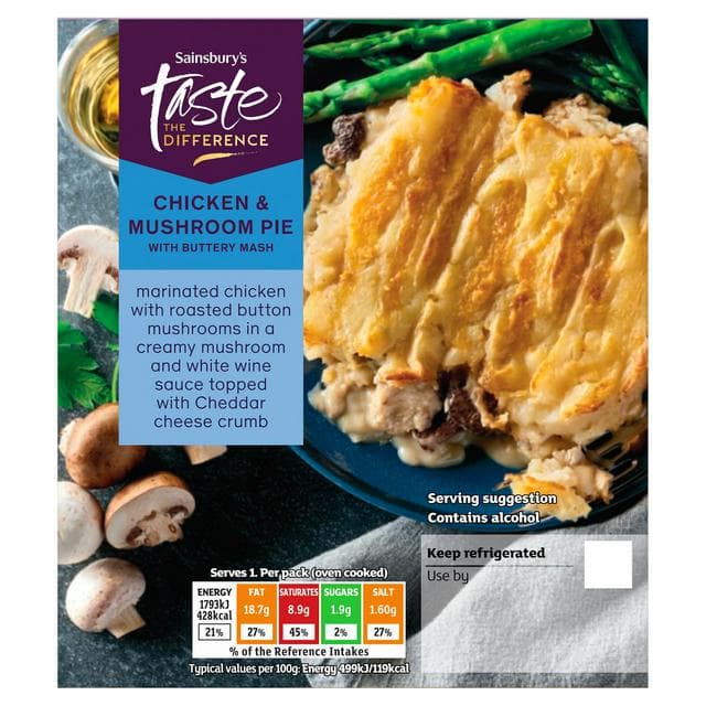 Sainsbury's Chicken & Mushroom Pie, Limited Edition, Taste the Difference 400g - gallery image 1