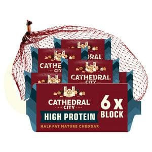 Cathedral City High Protein Half Fat Mature Cheddar Cheese Mini Blocks 6x20g