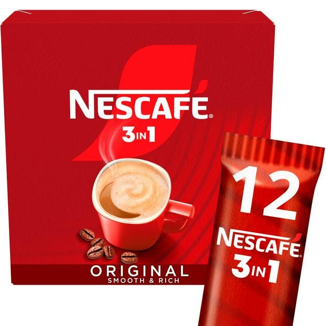Nescafe Original 3 in 1 Instant Coffee Sachets 12x16g - gallery image 1