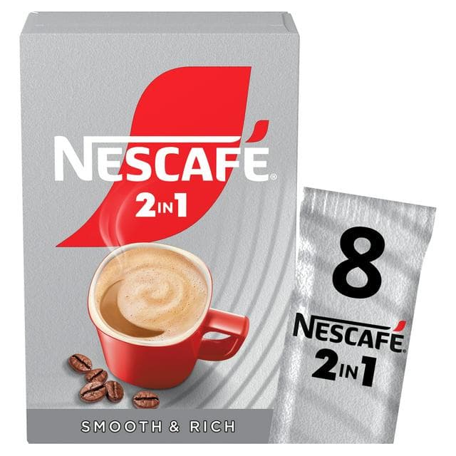 Nescafe Original 2 in 1 Instant Coffee Sachets 8x9g - gallery image 1